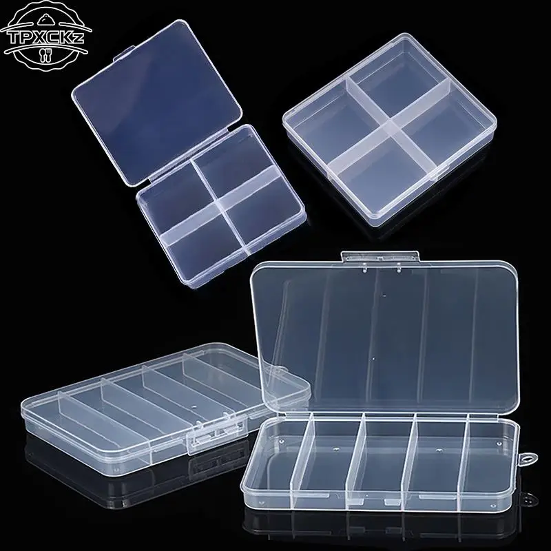 Plastic Storage Jewelry Box Compartment Adjustable Container For Beads Earring Box Jewelry Rectangle Box Case Organizer Storage