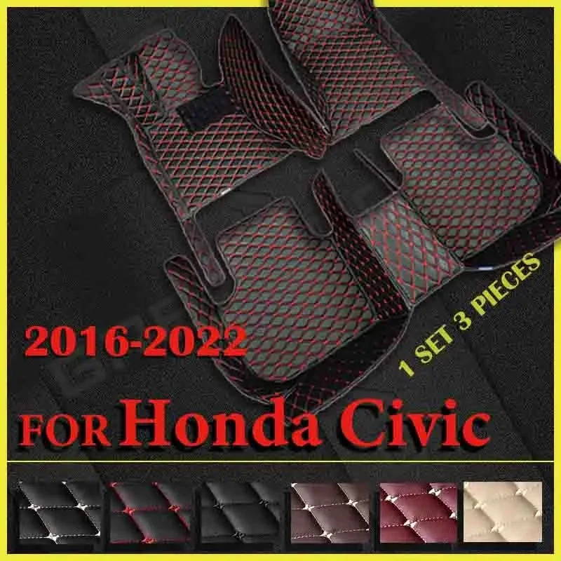 Car floor mats for Honda Civic 2016 2017 2018 2019 2020 2021 2022 Custom auto foot Pads automobile carpet cover