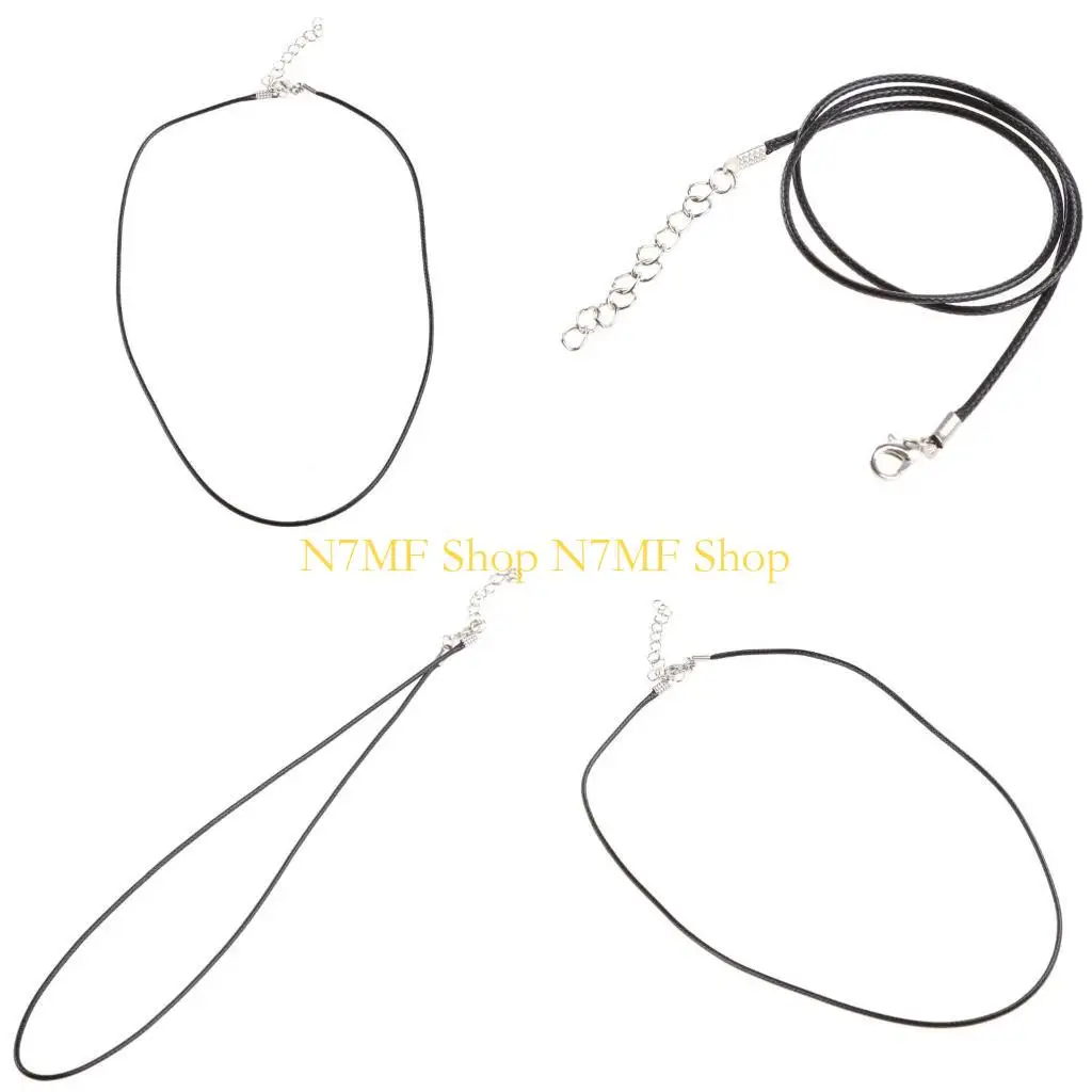

N7MF 18'' Clasp Chain Necklace Rope Cord Rubber with Lobster Clasp DIY Jewelry Making