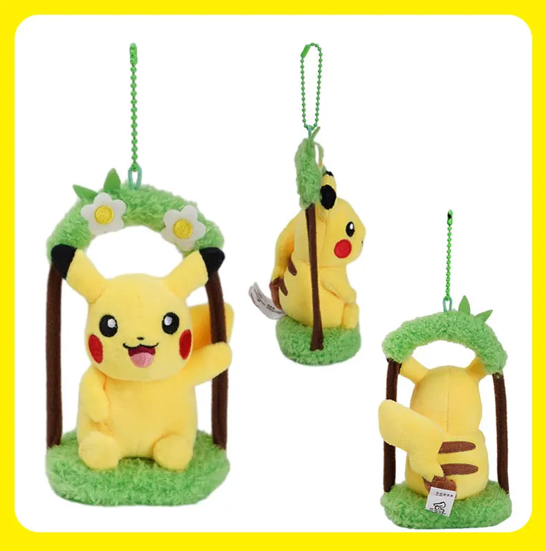Pokemon Pikachu Mew Squirtle Eevee Charm ander Kawaii Plüsch tier Anhänger Stofftiere Rucksack Anhänger Schlüssel ring kleine Puppe Geschenk – Detail 11