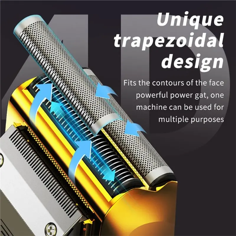 A005-For Men For Men Reciprocating Razor Blade Electric Foil And Bald Shavers 2 In 1 Double Shaver And Popup Beard Trimmer S