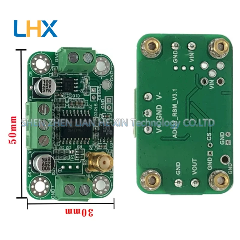 AD637 RMS detection module without potentiometer adjustment precision AC DC detection