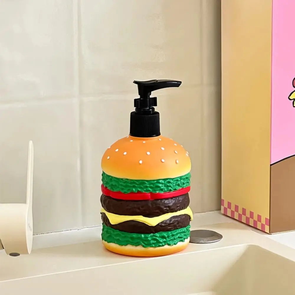 

Cartoon Hamburger Shaped Soap Dispenser Refillable Manual Press Shower Gel Bottles Multifunctional Practical