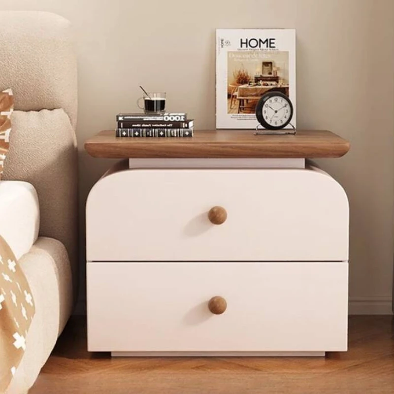 

Swivel Movable Nightstand Indian Japanese Wooden Girls Bedside Table Dressers Aesthetic Mesita De Noche Dormitorio Furniture