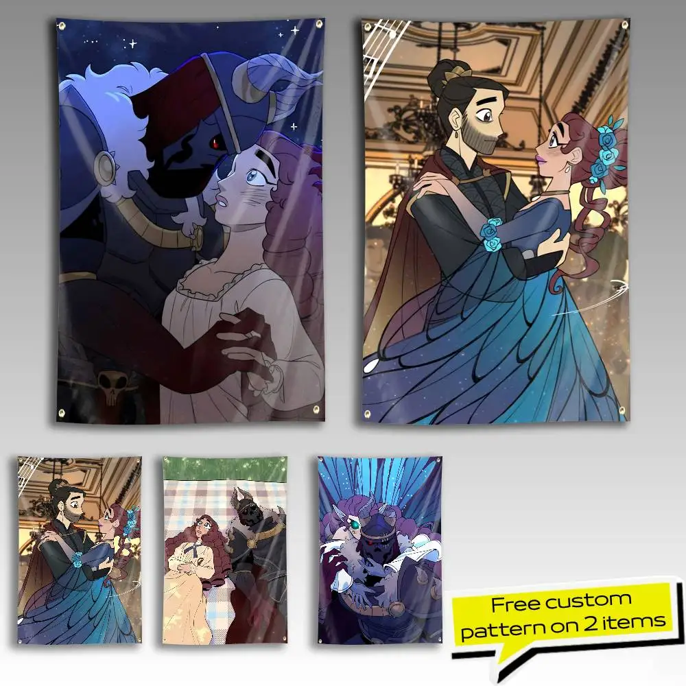 Lucia Manhwa S-Suitor Armor Flag Tapestry Banner for Bedroom Living Room Outdoor Camping Custom Supported