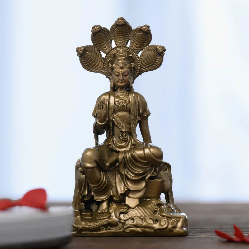 Nagarjuna statue The five-headed snake Avalokitesvara Home worship Buddha decoration