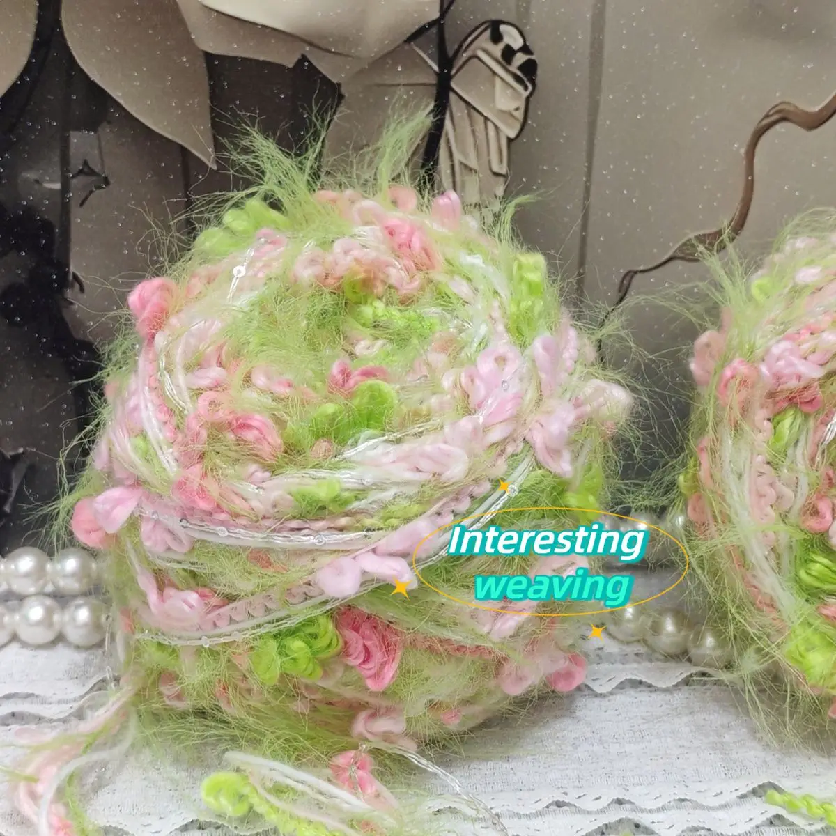 100g Secret Garden Handmade Mixed Thread, Handmade Woven Scarf Bag Thread, High end Color Matching Fashion Flower Pattern