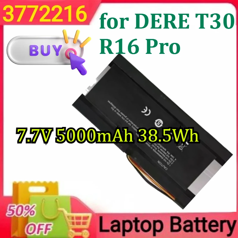 

New High-Capacity 3772216 Laptop Battery for DERE T30 R16 Pro Replacement Notebook Li-Polymer Batteries 7.7V 5000mAh 38.5Wh