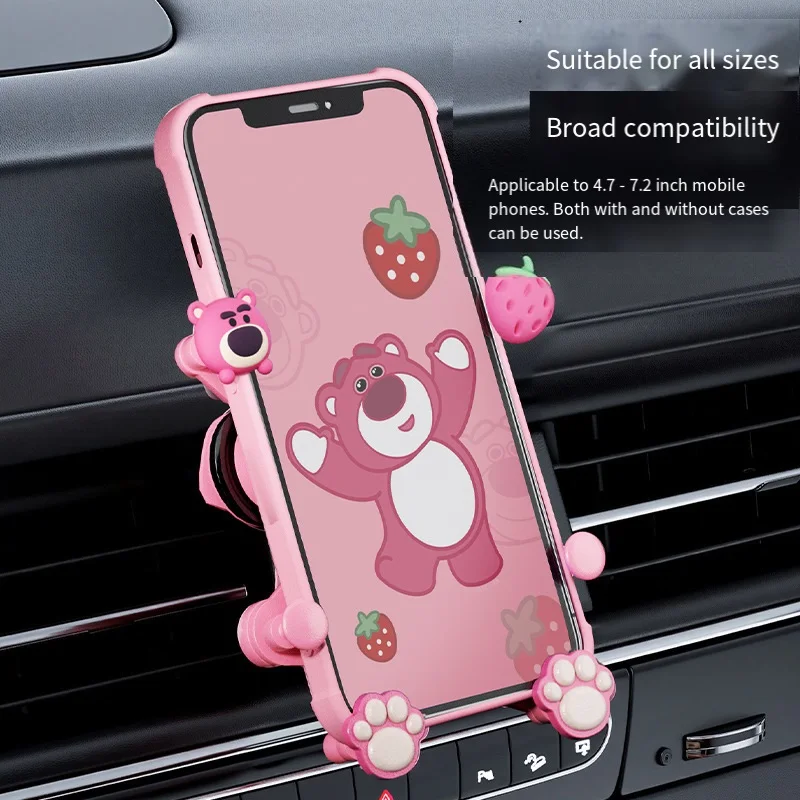 

Vehicle Mounted Mickey Cartoon Mobile Phone Holder 2026 New Car Air Outlet Lotso Inside Car Navigation Phone Gravity Bracket