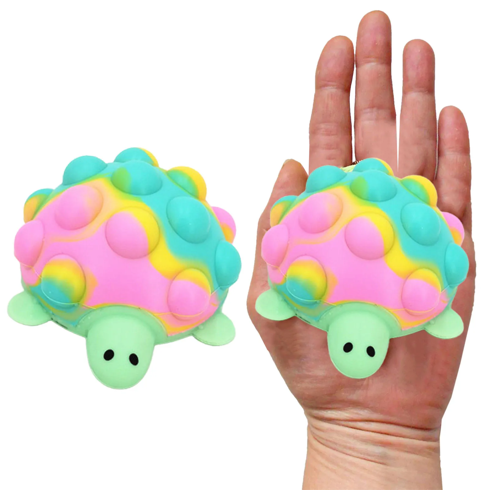 

Stress Ball Fidgets Toy Stress Relief Fidgets Ball Printed 3D Turtle Silicone Push Bubble Stress Balls Anti-Anxiety Squeeze