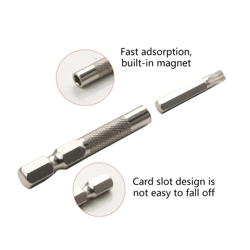 

652F 2Pcs High Performances 6.35mm to 4mm Converter with Magnetic Grip Screwdriver Bit Adapter Tool for Enhances Efficiency