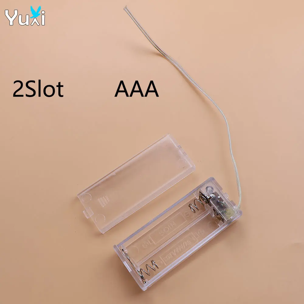 Yuxi 1 piece AA/AAA battery holder box switch lead 1/2/3/4AA/2/3AAA battery holder box transparent box storage box