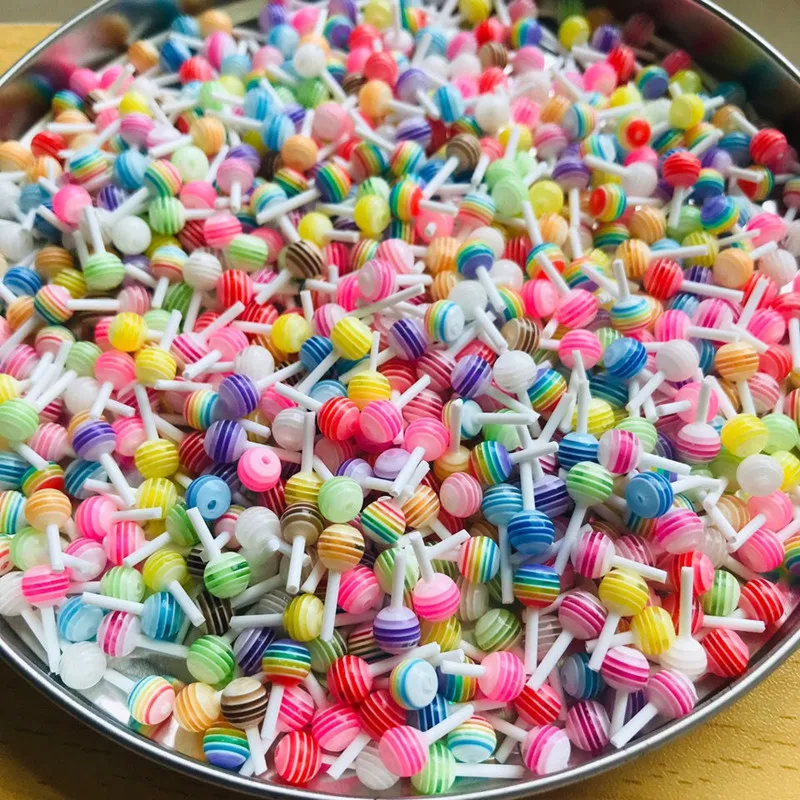50 sztuk miniaturowych lizaków / 1:12 kawaii charm do paznokci, rękodzieła, biżuterii / urocze 3D szpilki Charms biżuteria, 3D Lollipop Charms