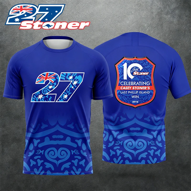 2026 New Racing No. 27 Rider Casey Stoner Fan 3D Printed Pattern T-Shirt Men Women Summer Casual Short Sleeve Quick-Dry Top