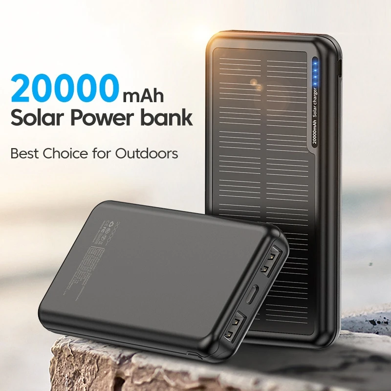 

20000MA Large Capacity Solar Power Bank Charging Pd Two-way Fast Charge USB Type C Multi-interface Outdoor Power Bank