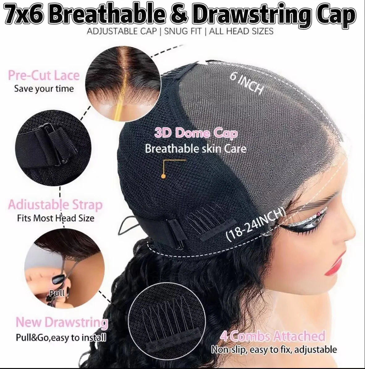 شعر مستعار مجعد بورمي طبيعي 7x6 شعر مستعار للإغلاق مع الرباط 200 كثافة الشعر 13x4 HD الدانتيل 13x6 Hd الدانتيل الباروكات الأمامية للنساء #4