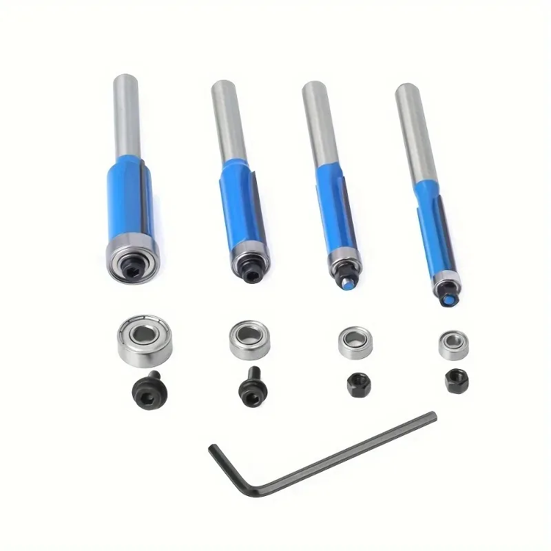 

16 штук 1/4 дюйма подшипник, наконечник из карбида вольфрама, подшипник, стальная ручка, термостойкое покрытие, ручка, фреза, сверло