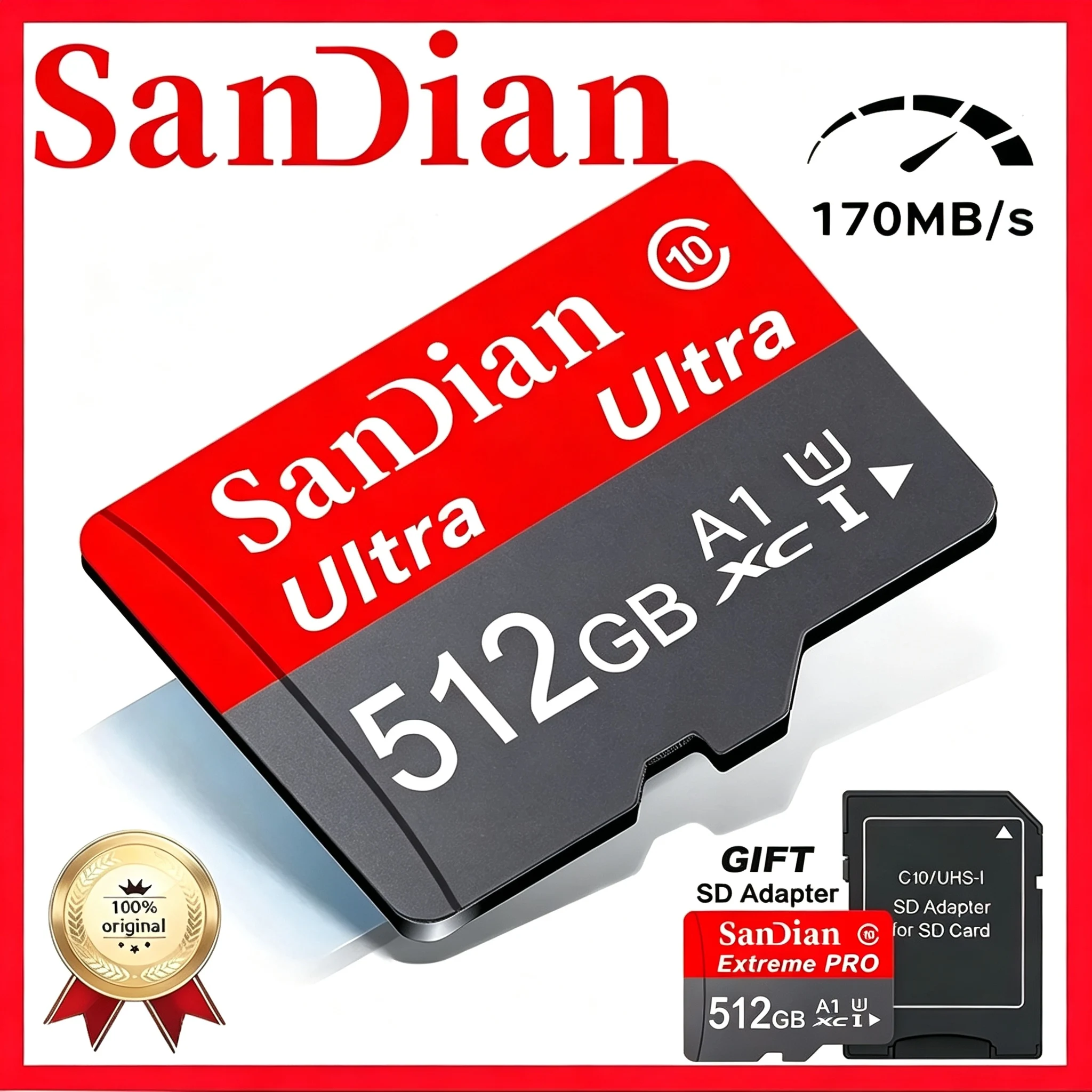 Stable Performance SD Cards TF Cards Memory Card Micro TF SD Card 32GB 64GB 128GB U1 Waterproof 4K Full HD for GoPro