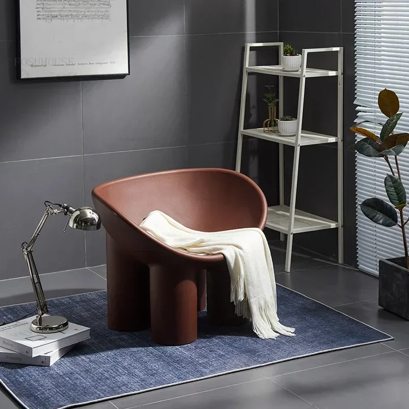 

Скандинавские пластиковые стулья для гостиной, проживание в семье, одиночный диван, стулья, простой дизайнерский стул на ножке слона, креативный стул для отдыха на открытом воздухе