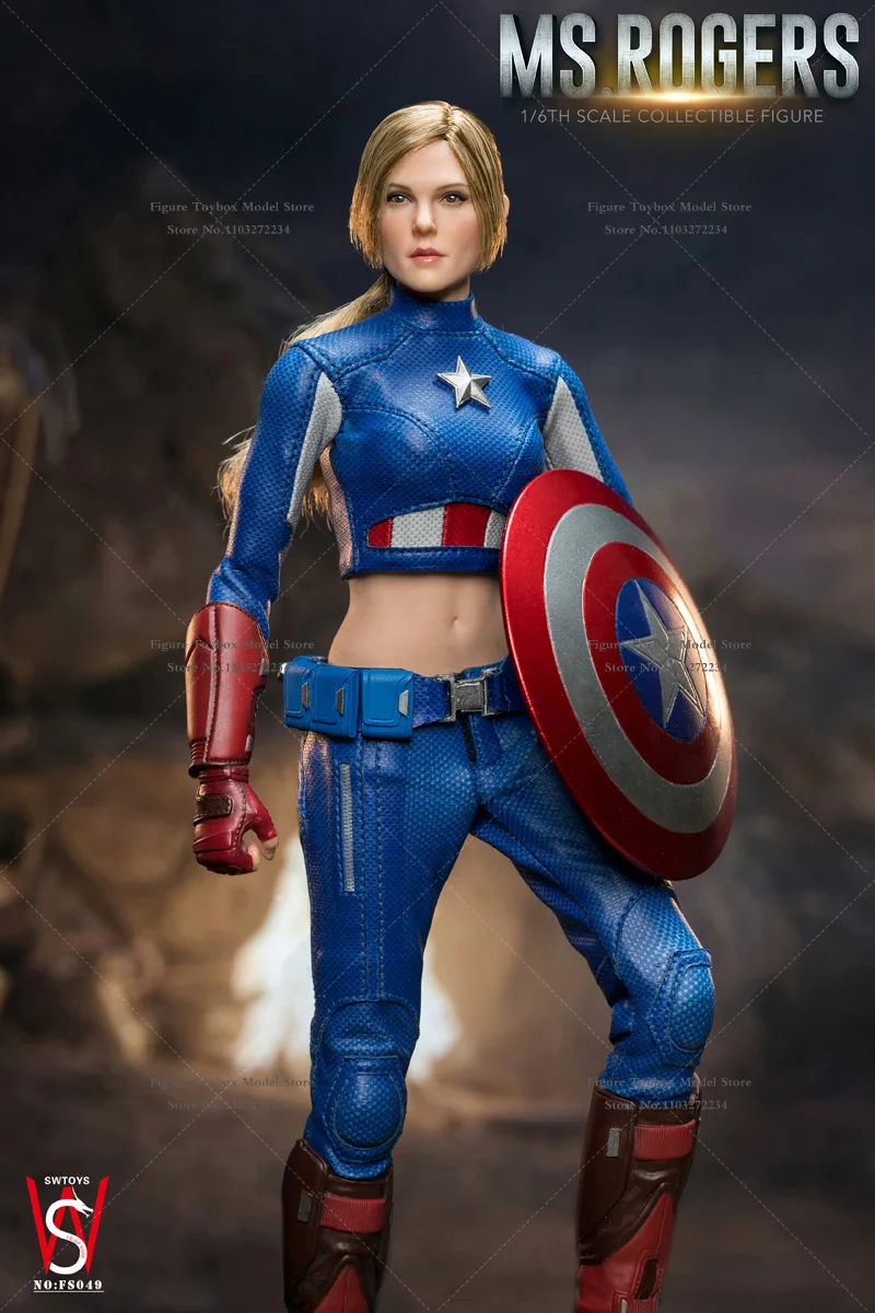 SWTOYS FS049 1/6 تحصيل MS. روجرز عمل الشكل البسيطة درع نموذج حلية 12 "مجموعة كاملة حساسة الإناث تمثال الجندي
