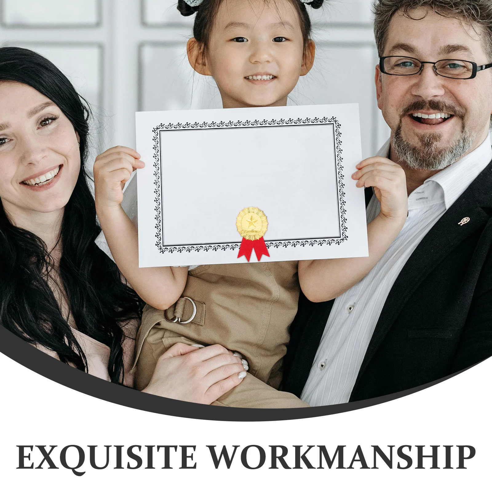 1 Set Adhesive Diploma Excellence Decals Self-Adhesive Grad Stickers For Certificate Award Seal Embossing Stickers Decorative