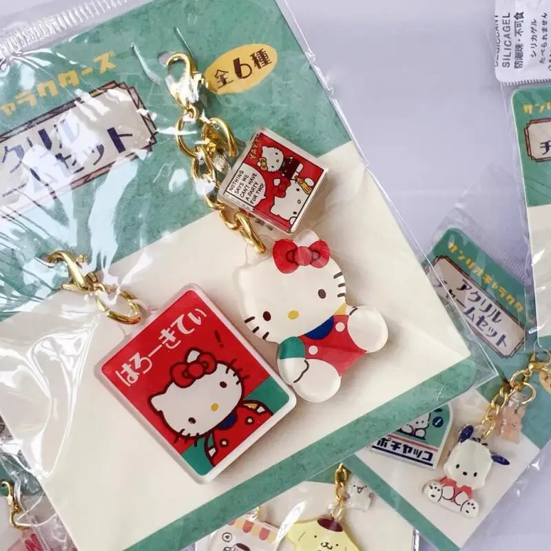 

Милый винтажный акриловый брелок-застежка Hello Kitty с подвеской My Melody в виде лобстера, аксессуар для сумок для девочек