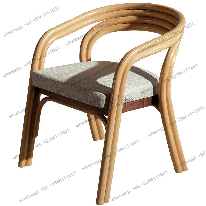 

Nordic style solid wood seat chair designer creative agate rattan lounge chair