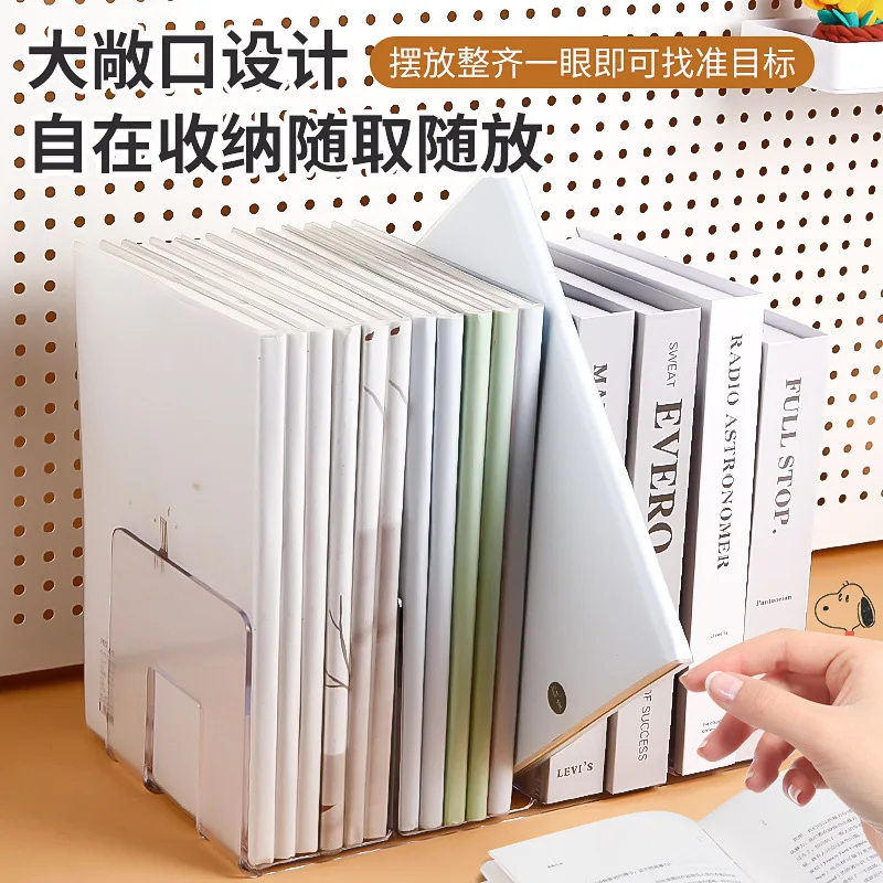 4 Sections Clear Acrylic Bookshelf Storage Organizer For Book Magazine Shoe Bag Handbag Closet