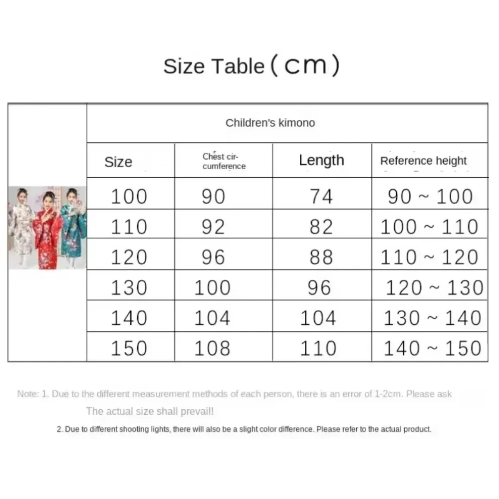 Japanese Fashion Children's Japanese Kimono Traditional Dress Printed Yukata Robe Primary School Students Show Photo Dress