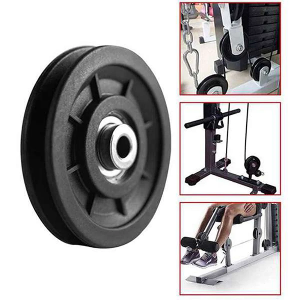 2 Pcs 90mm Pulley Rollers Nylon Bearing Pulleys Gym Equipment Parts Fitness Equipment Parts