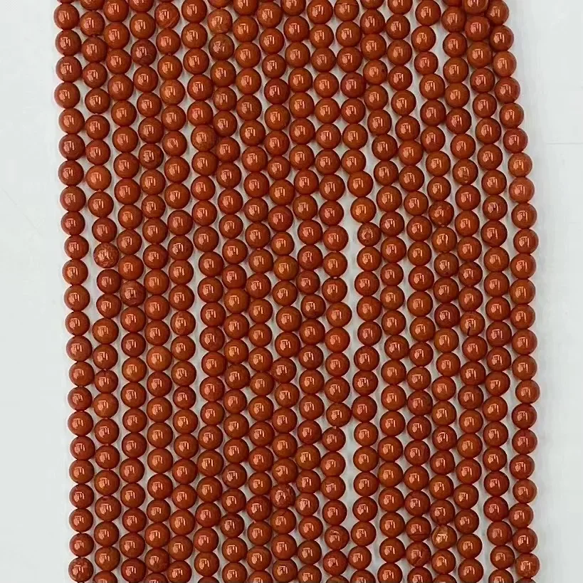 Natural red jasper Round Beads Beaded Loose Beads Jewelry Making DIY Bracelet Necklace 38cm Accessories Manufacturer Wholesale