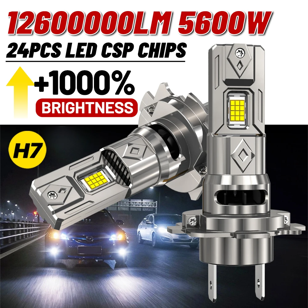 

12600000LM H7 LED Bulb Headlight Mini Wireless 5600W for Car Headlamp Auto Diode Lamps Canbus H7 Led Turbo 6000K 12V