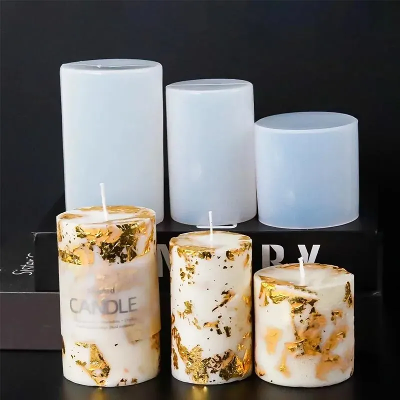 Nieuwe Cilinder Siliconen Kaars Schimmel Epoxyhars Gieten DIY Ambachten Wax Maken Levert Zeep Gift Home Decor