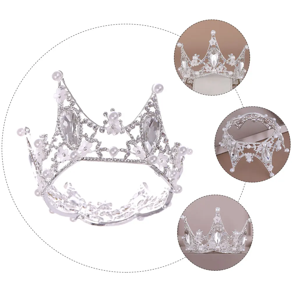 

Sparkling Rhinestone Hair Band Crown Tiara Wedding Bridal Headband Alloy Pearl White Bridesmaid Girls Queen Crowns Jeweled Tiara