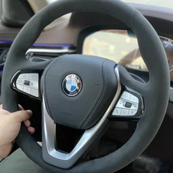 Custom Car Steering Wheel Cover Suede 100% Fit For BMW G20 G21 G30 G31 G32 X3 X5 G05 X7 G07 G01 X4 G02 Z4 G29 Car Accessories