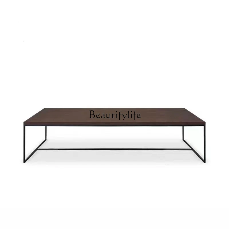 

-*Living room household small apartment modern simple rectangular minimalist solid wood coffee table