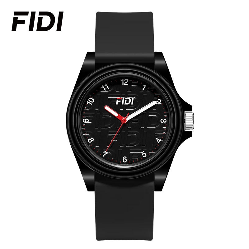 FIDI Personalized Made In China Unisex Quartz Watch Original Silicone Band Luminous Waterproof Simple Student Wristwatch FDW1001