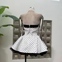 Women Sexy Strapless Backless Polka Dot Bow A Line Dress Party Birthday Evening Ball Gowns Nightclub Show Wear Fashion Vestido - Image 2