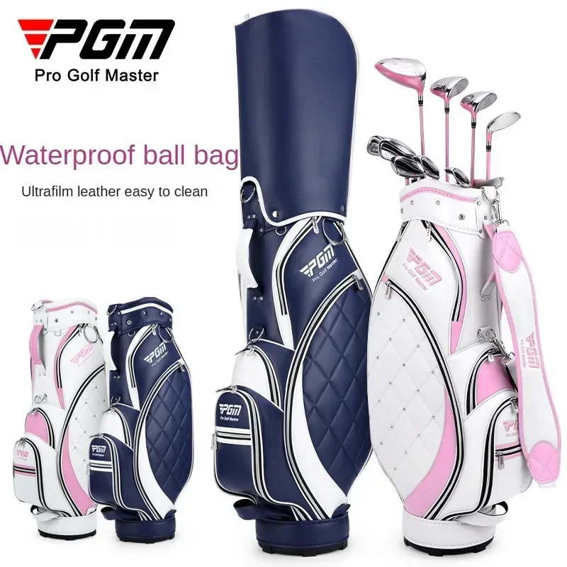 

PGM Golf Bag Women's Lightweight Standard Bag TPU Microfiber Leather Waterproof Club Bag QB103