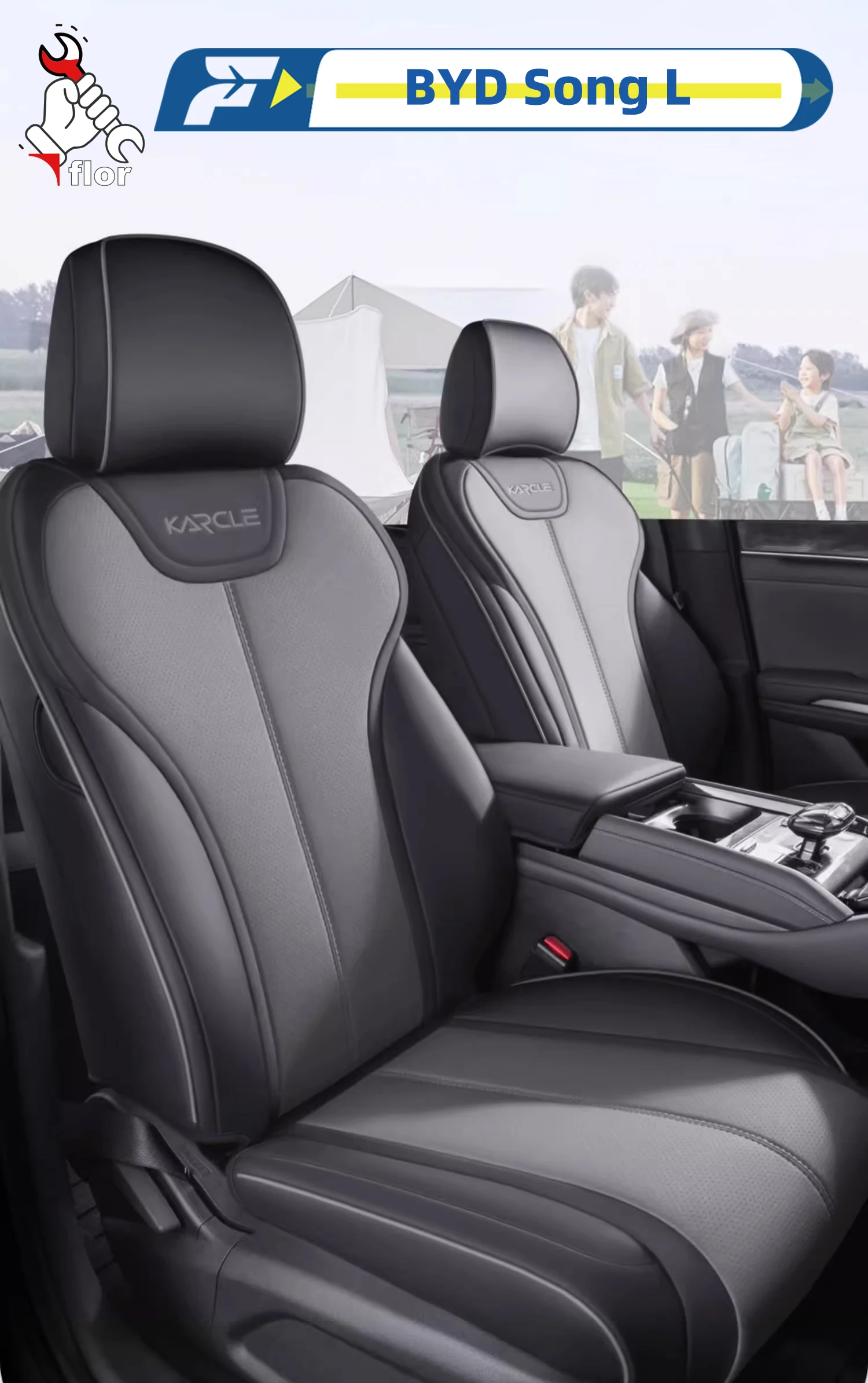 

Левый чехол на автомобильное сиденье для BYD Song L DM-i 2024-2025, индивидуальный чехол на сиденье, полностью окруженная подушка сиденья, защитный чехол для сиденья