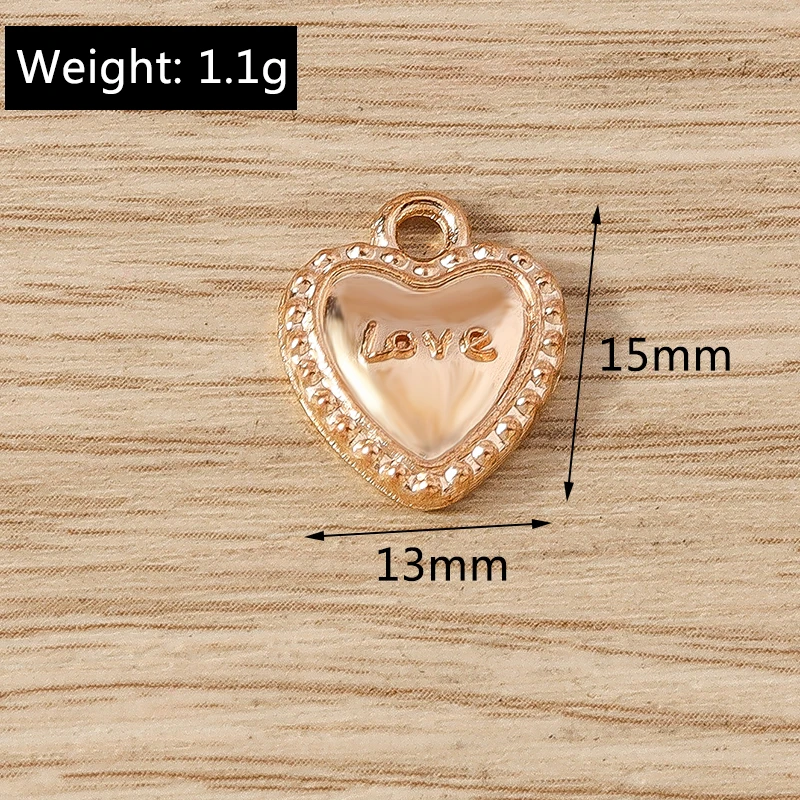 20 stücke 14x16mm niedlichen Gold Silber Farbe Legierung Liebe Herz Charms Anhänger für Schmuck Herstellung Ohrringe Halsketten Armbänder DIY Geschenke – Detail 14