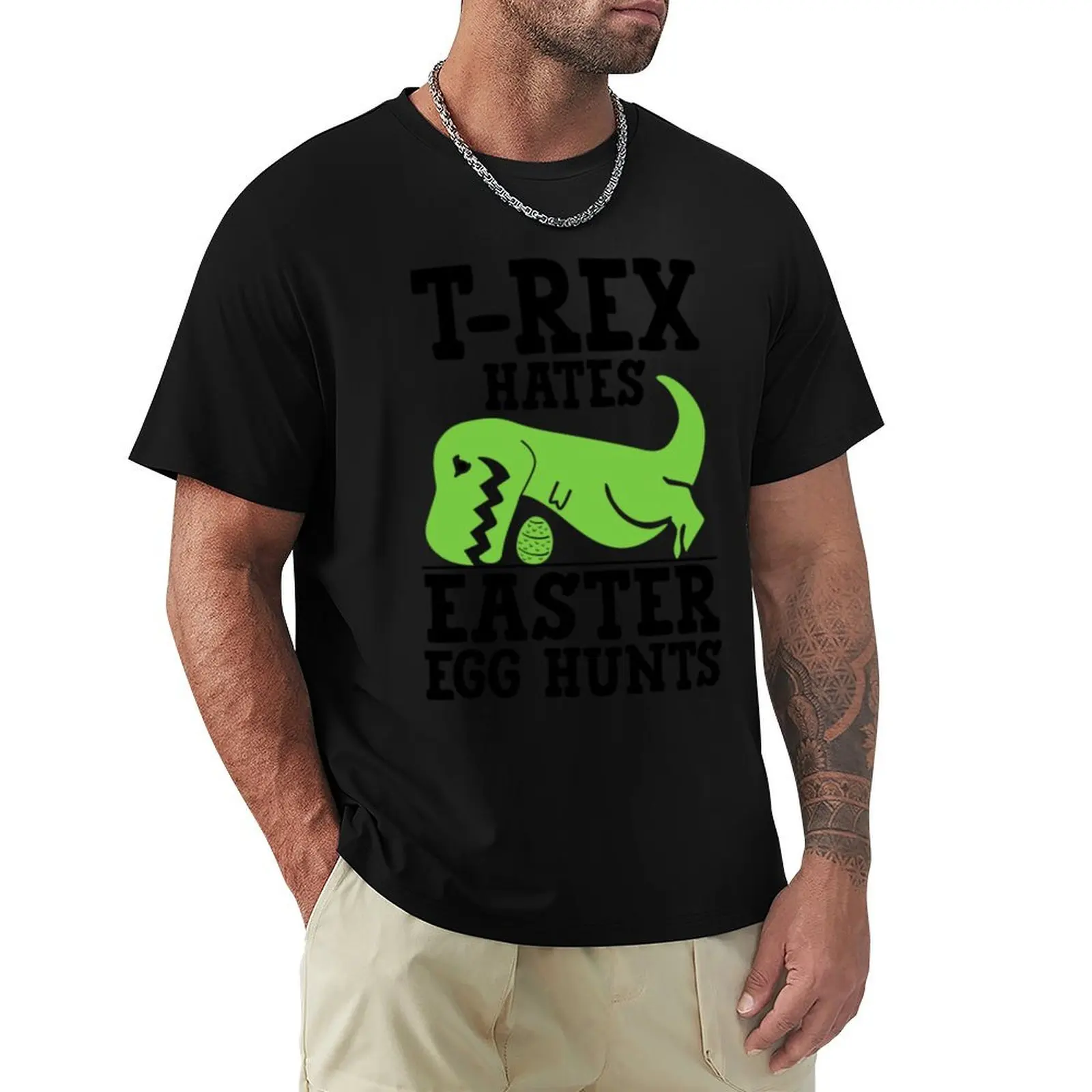 T Rex Hates Easter Egg Hunts T-Shirt Ultra Soft Breathable Tee Top