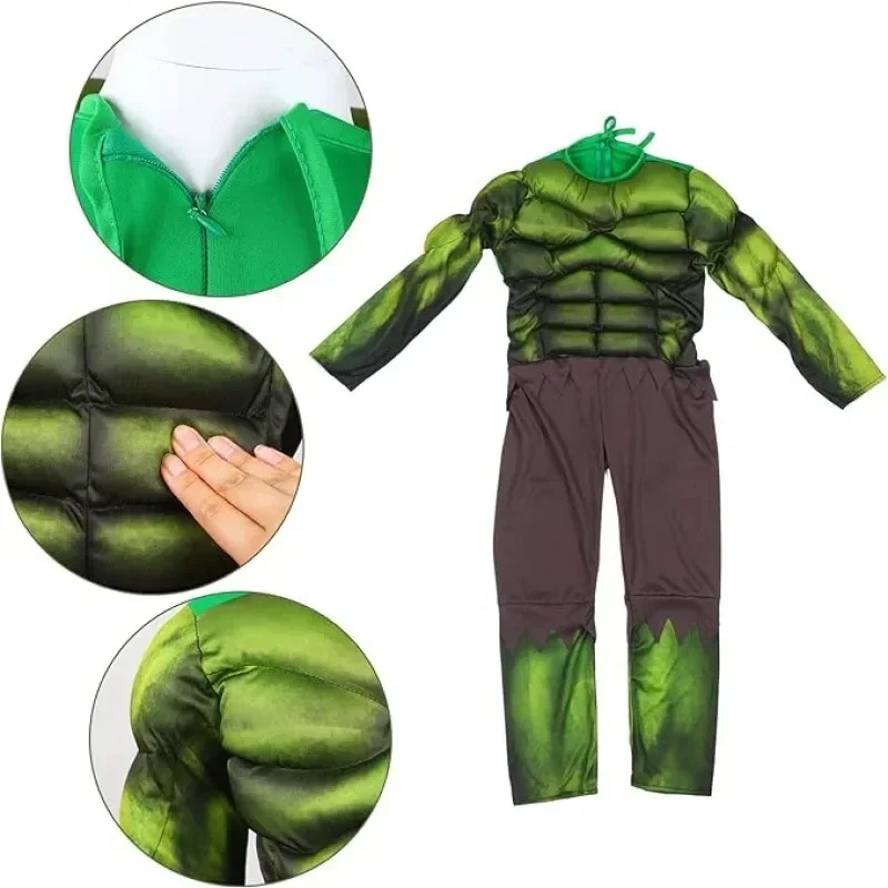 Kids Hulk Costume Cosplay for Kids Foam Boxing Gloves Superhero Costumes Dress Up Kids Carnival Halloween Party Jumpsuit Props