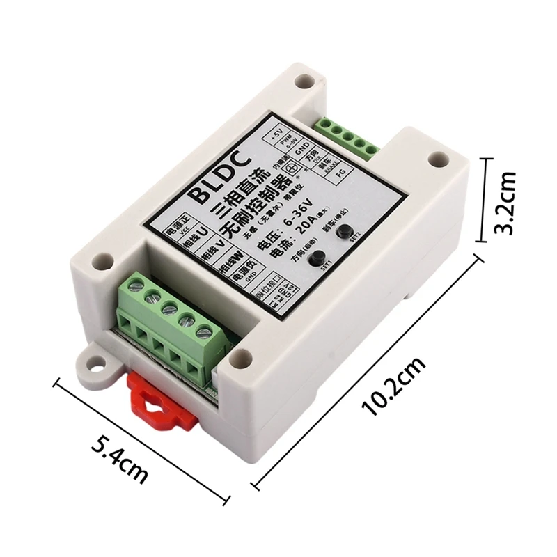 Controlador de Motor sin escobillas de 3 fases BLDC de 400W, controlador de 6V-30V, fuente de alimentación de placa de accionamiento de Motor CC sin pasillo