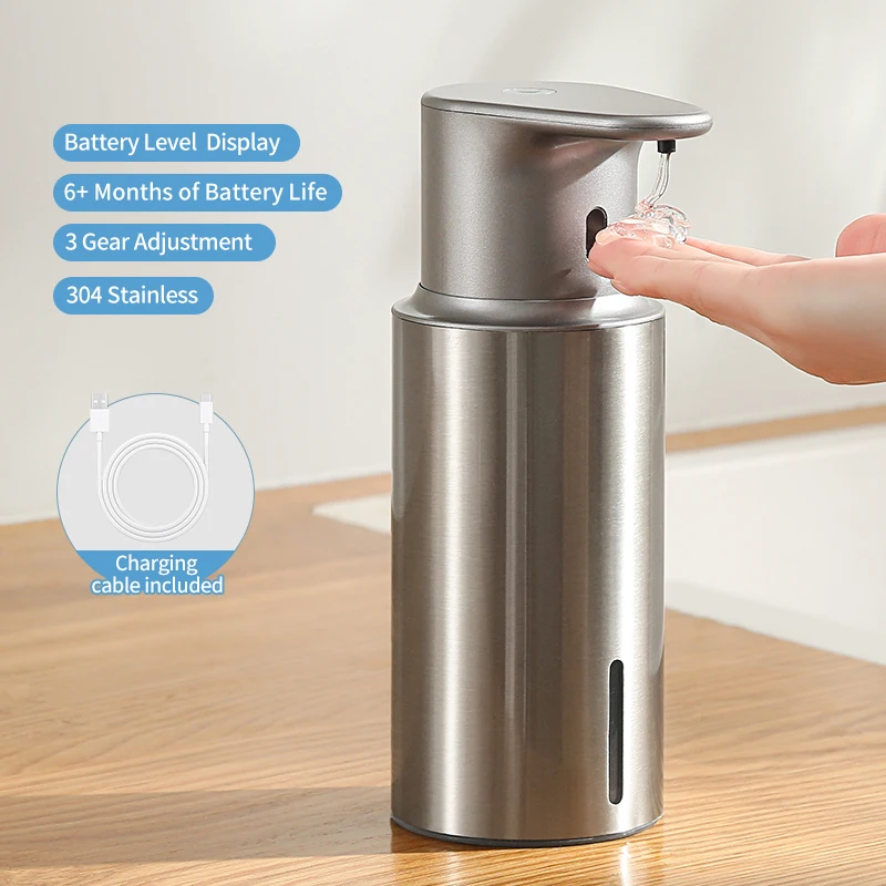 480ml Keukenzeepdispenser Automatische Sensor Handdesinfecterend Apparaat Intelligente Elektrische Body Wash Zeepdispenser 304 Stainl