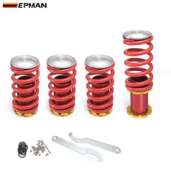 EPMAN High Performance Adjustable High Low Coilover Silver Lowering Spring For Honda Civic 02-06 EP-SP0206