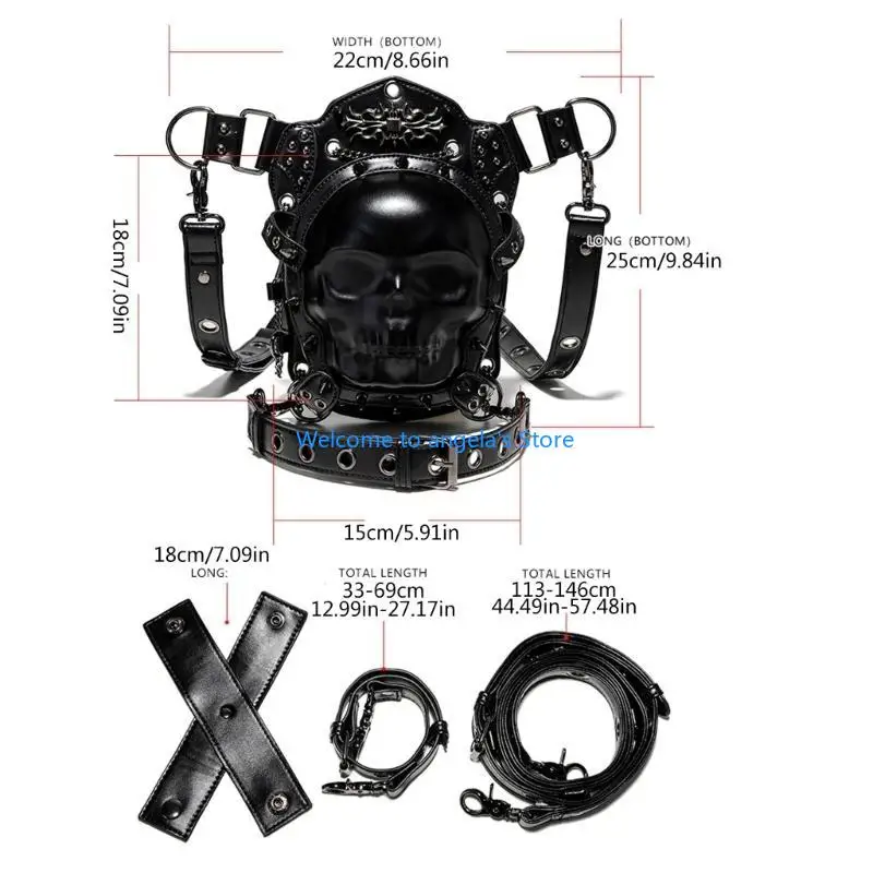 X4YC ยุคกลางเข็มขัดกระเป๋าสำหรับชายหญิง, Steampunk ยุคกลางเข็มขัดกระเป๋า Steampunk เอวกระเป๋าต้นขากระเป๋าไหล่ Crossbody กระเป๋า