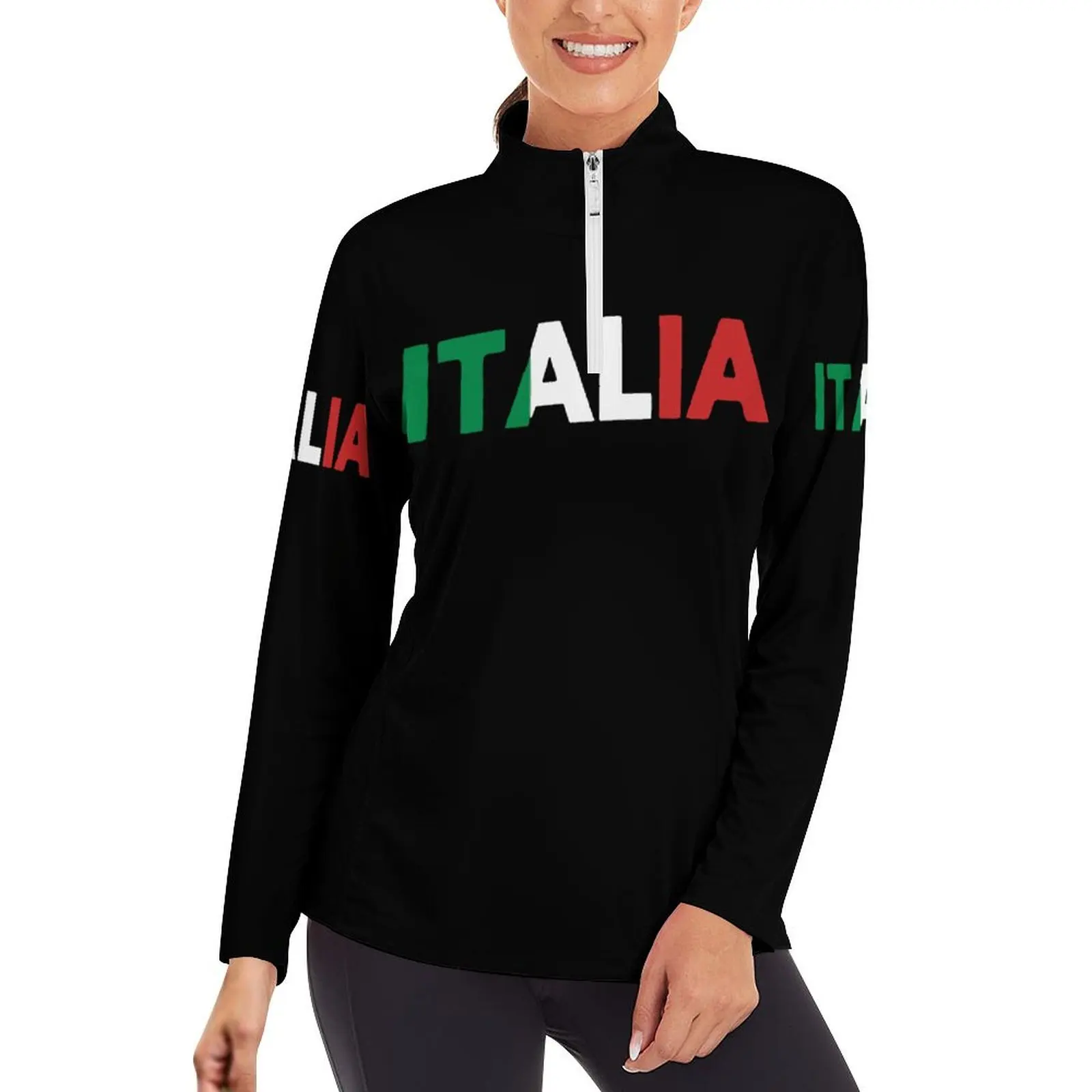 Long Sleeve Yoga Shirts Sport Top Fitness Yoga Top Gym Sports Wear Italia Italy Italian Flag Push Up Running Full Sleeve Clothes