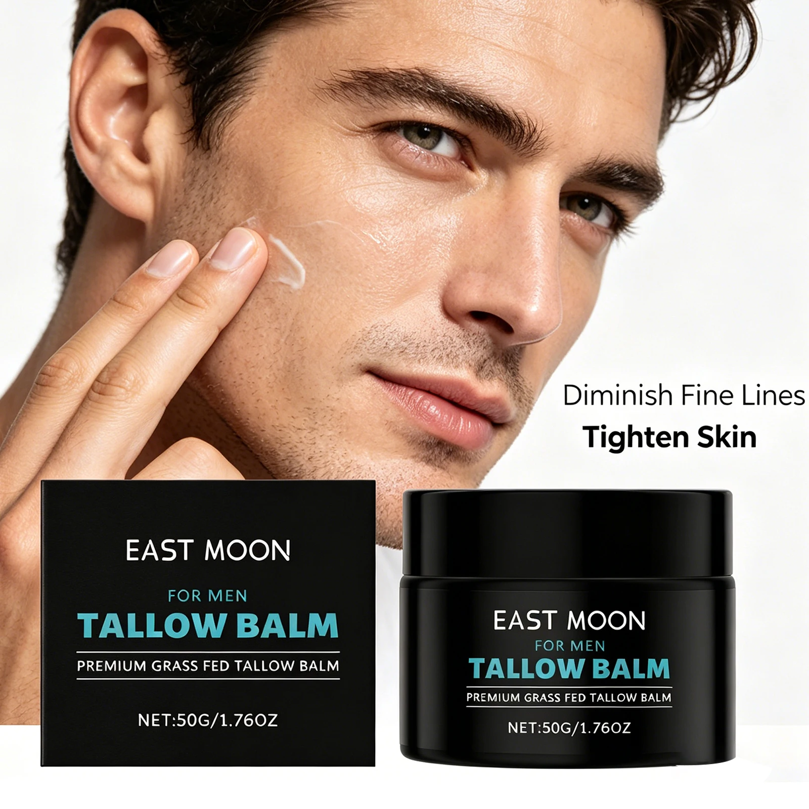 Bálsamo de Sebo para Hombre, Crema Facial Hidratante, No Grasosa, Calmante, Iluminadora, Cuidado Diario de la Piel, Post-Afeitado, Ligera, de Rápida Absorción