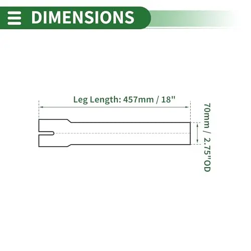 

Straight T304 Stainless Steel Exhaust Mandrel Tube, 70mm OD, 457mm Length, Cut End, Universal Fitment